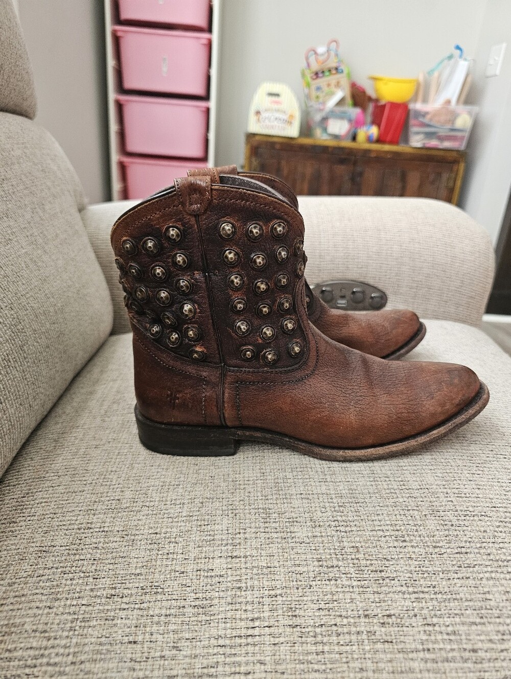 Frye Wyatt Disc Leather Boots Size 7.5 - Picture 7 of 11